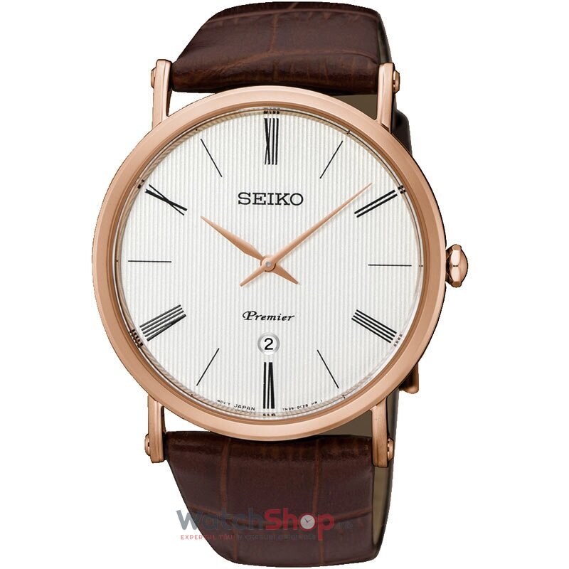 Ceas Original Seiko Casual Alb PREMIER SKP398P1 pentru Barbati cu Comanda Online