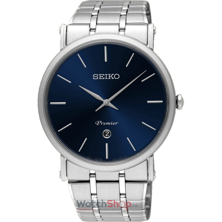 Ceas Original Seiko Casual Albastru PREMIER SKP399P1 pentru Barbati cu Comanda Online