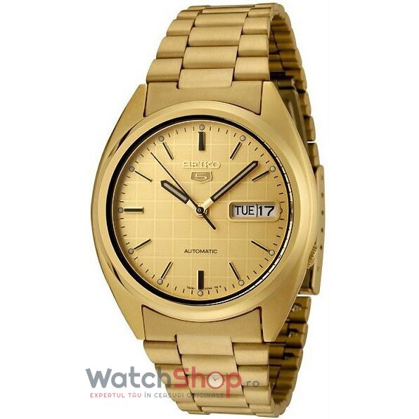 Ceas Original Seiko Elegant Auriu SNXL72K SEIKO 5 pentru Barbati cu Comanda Online