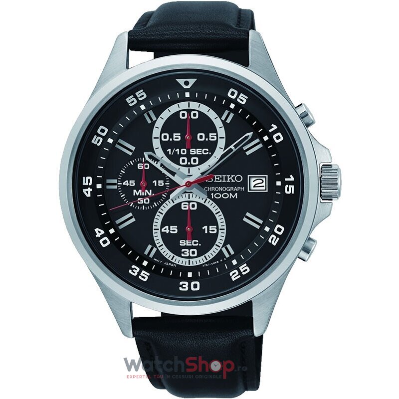 Ceas Original Seiko Sport Negru Cronograph SKS635P1 pentru Barbati cu Comanda Online