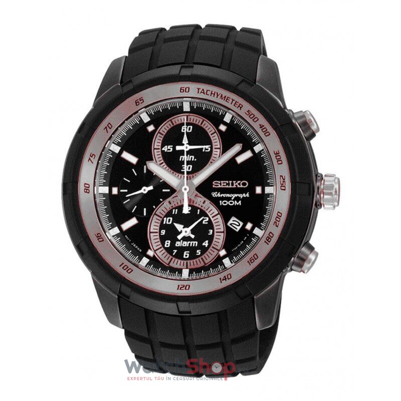 Ceas Original Seiko Sport Negru S SNAD88P1 Cronograf pentru Barbati cu Comanda Online