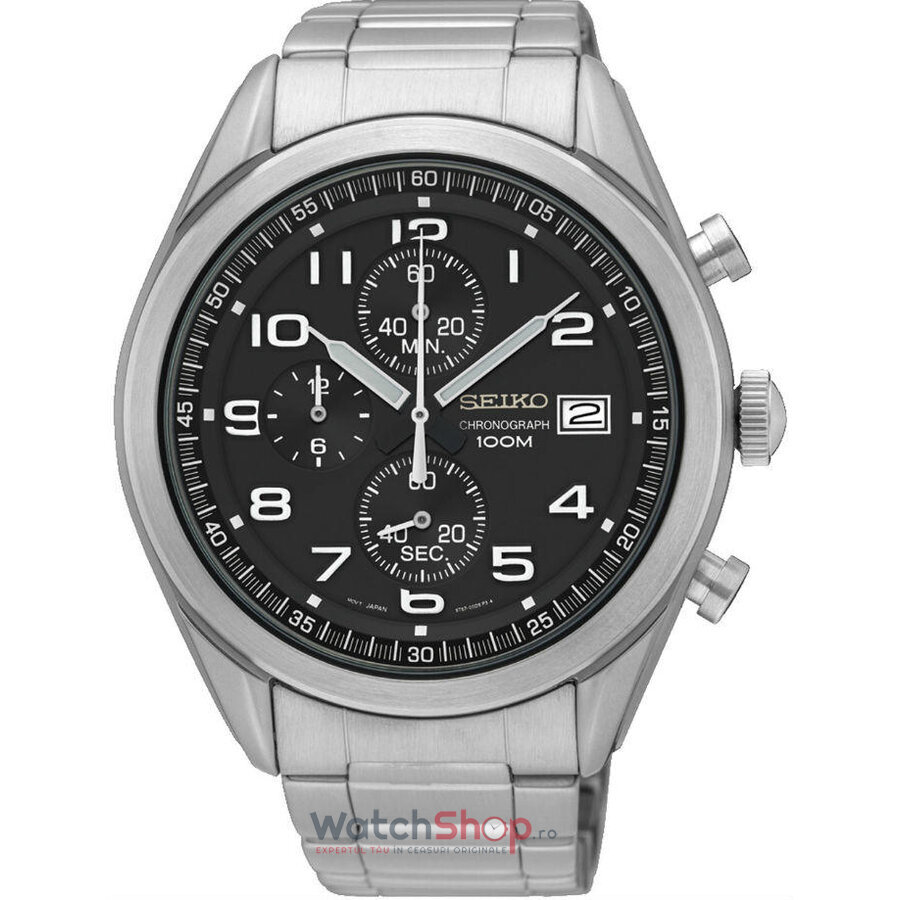 Ceas Original Seiko Sport Negru S SSB269P1 Chronograph pentru Barbati cu Comanda Online