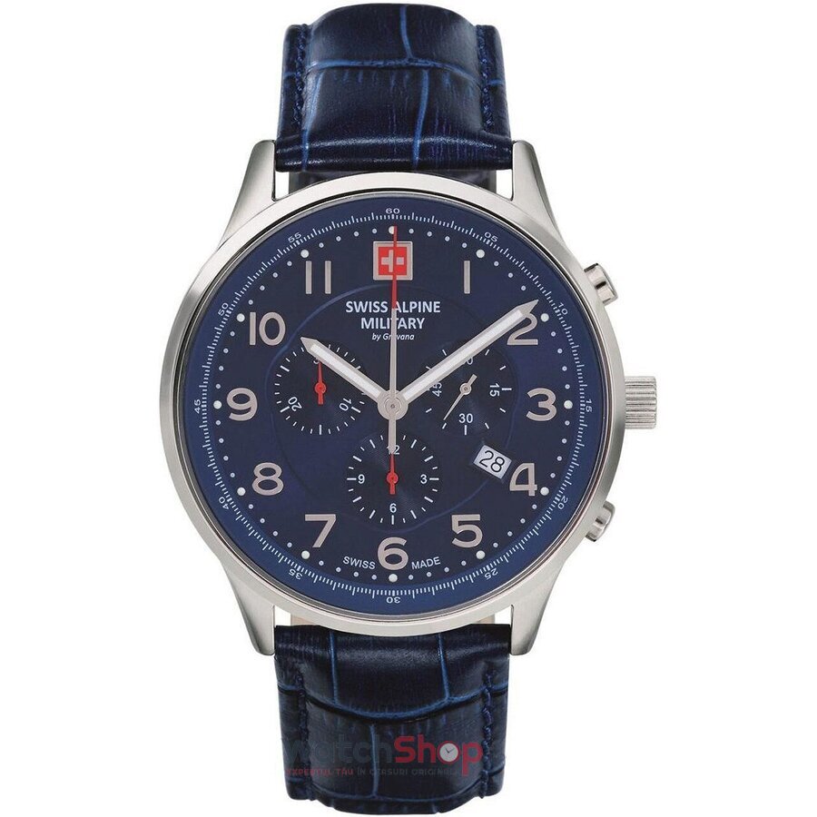 Ceas Original Swiss Alpine Military Casual Albastru BY GROVANA SAM7084.9535 Chronograph pentru Barbati cu Comanda Online