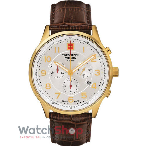 Ceas Original Swiss Alpine Military Casual Argintiu BY GROVANA SAM7084.9512 Chronograph pentru Barbati cu Comanda Online