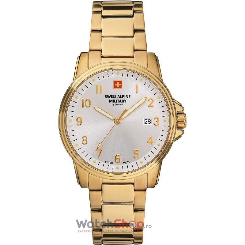 Ceas Original Swiss Alpine Military Elegant Argintiu BY GROVANA SAM7011.1112 pentru Barbati cu Comanda Online