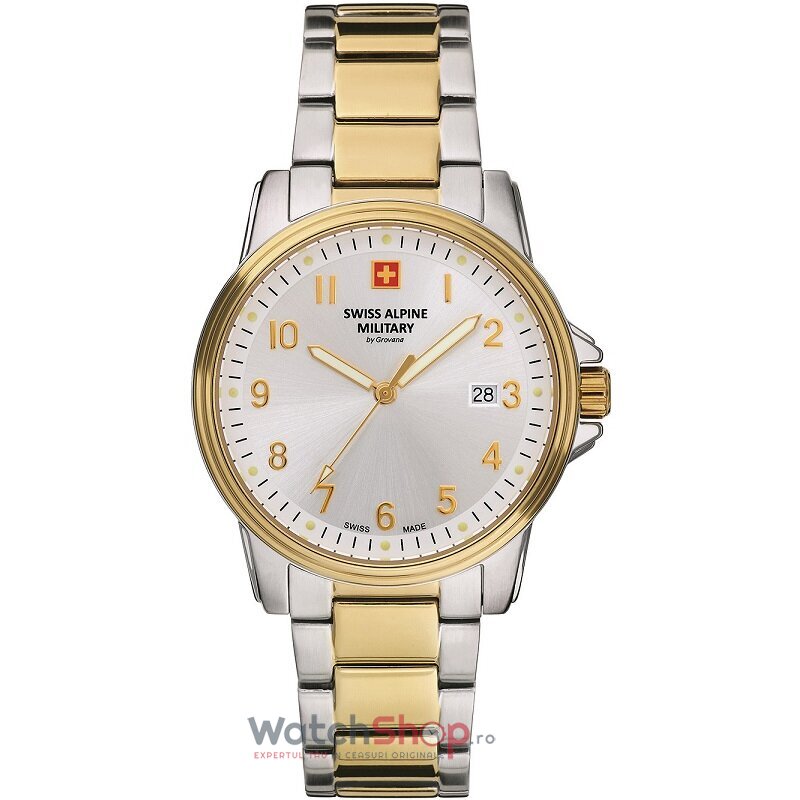 Ceas Original Swiss Alpine Military Elegant Argintiu BY GROVANA SAM7011.1142 pentru Barbati cu Comanda Online