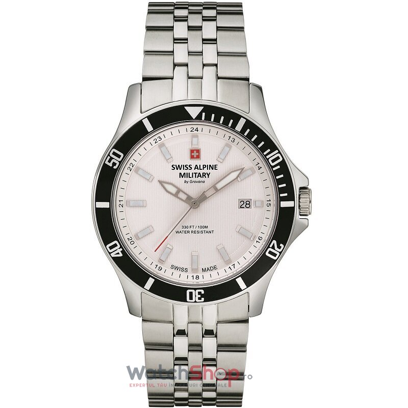 Ceas Original Swiss Alpine Military Elegant Argintiu BY GROVANA SAM7022.1132 pentru Barbati cu Comanda Online