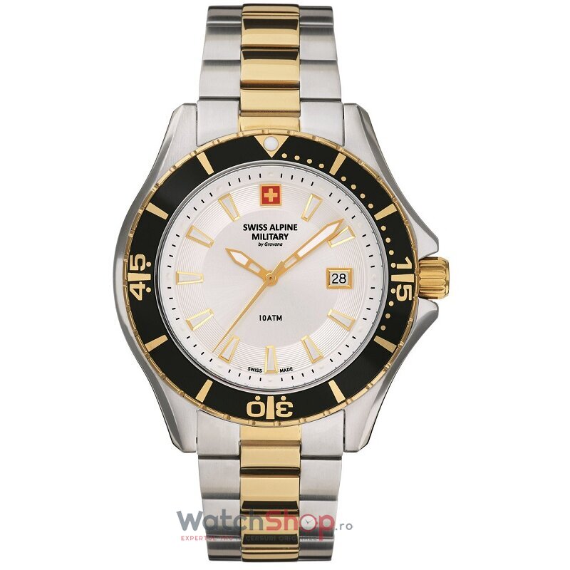 Ceas Original Swiss Alpine Military Sport Alb BY GROVANA SAM7040.1142 Diver pentru Barbati cu Comanda Online