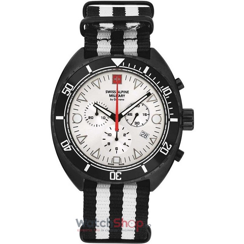 Ceas Original Swiss Alpine Military Sport Alb BY GROVANA SAM7066.9672 Cronograf pentru Barbati cu Comanda Online