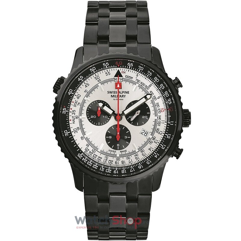 Ceas Original Swiss Alpine Military Sport Alb BY GROVANA SAM7078.9172 Cronograf pentru Barbati cu Comanda Online