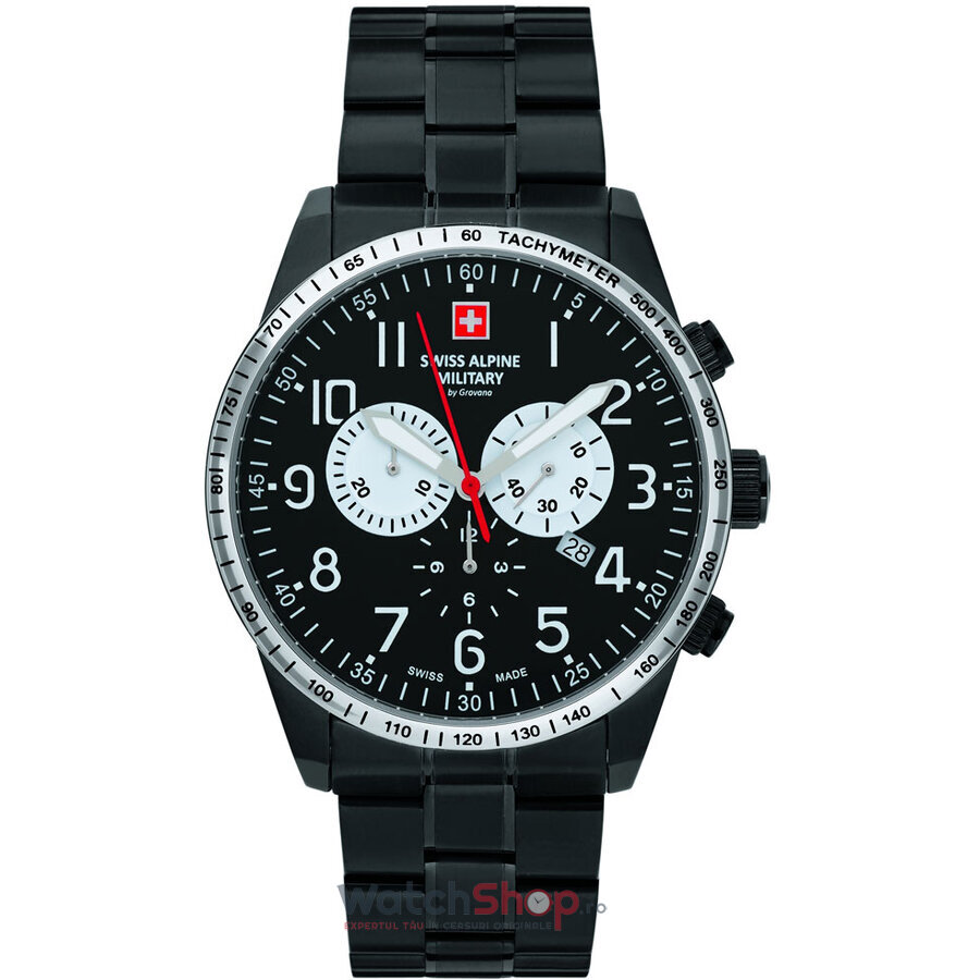 Ceas Original Swiss Alpine Military Sport Alb BY GROVANA SAM7082.9177 Chronograph pentru Barbati cu Comanda Online