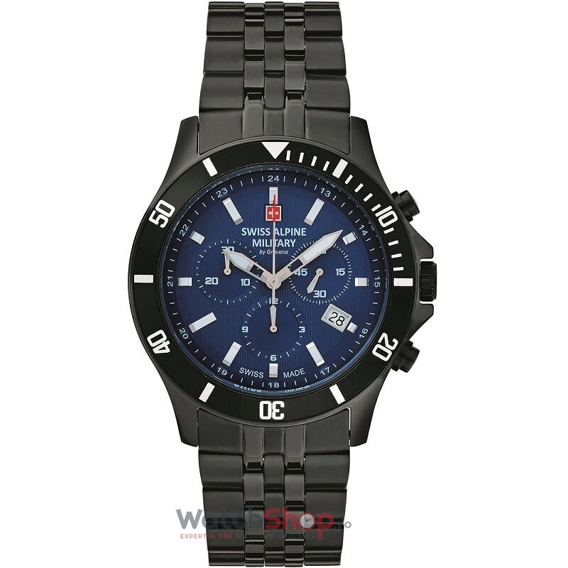 Ceas Original Swiss Alpine Military Sport Albastru BY GROVANA SAM7022.9175 Cronograf pentru Barbati cu Comanda Online