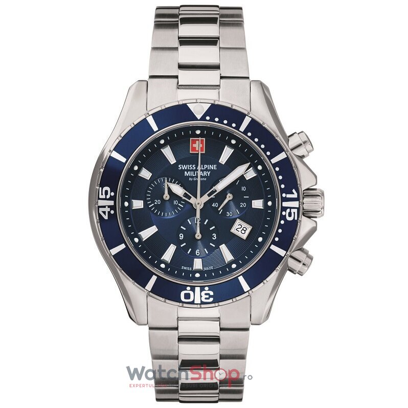 Ceas Original Swiss Alpine Military Sport Albastru BY GROVANA SAM7040.9135 Cronograf pentru Barbati cu Comanda Online