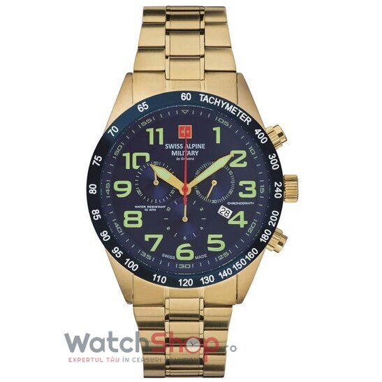 Ceas Original Swiss Alpine Military Sport Albastru BY GROVANA SAM7047.9115 Chronograph pentru Barbati cu Comanda Online