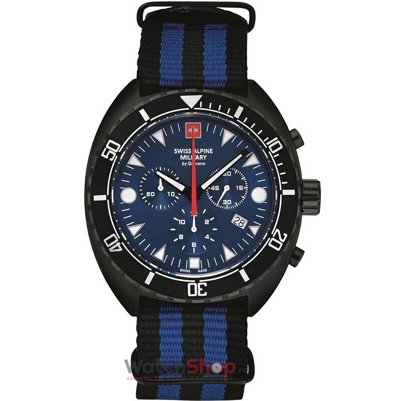 Ceas Original Swiss Alpine Military Sport Albastru BY GROVANA SAM7066.9675 Cronograf pentru Barbati cu Comanda Online