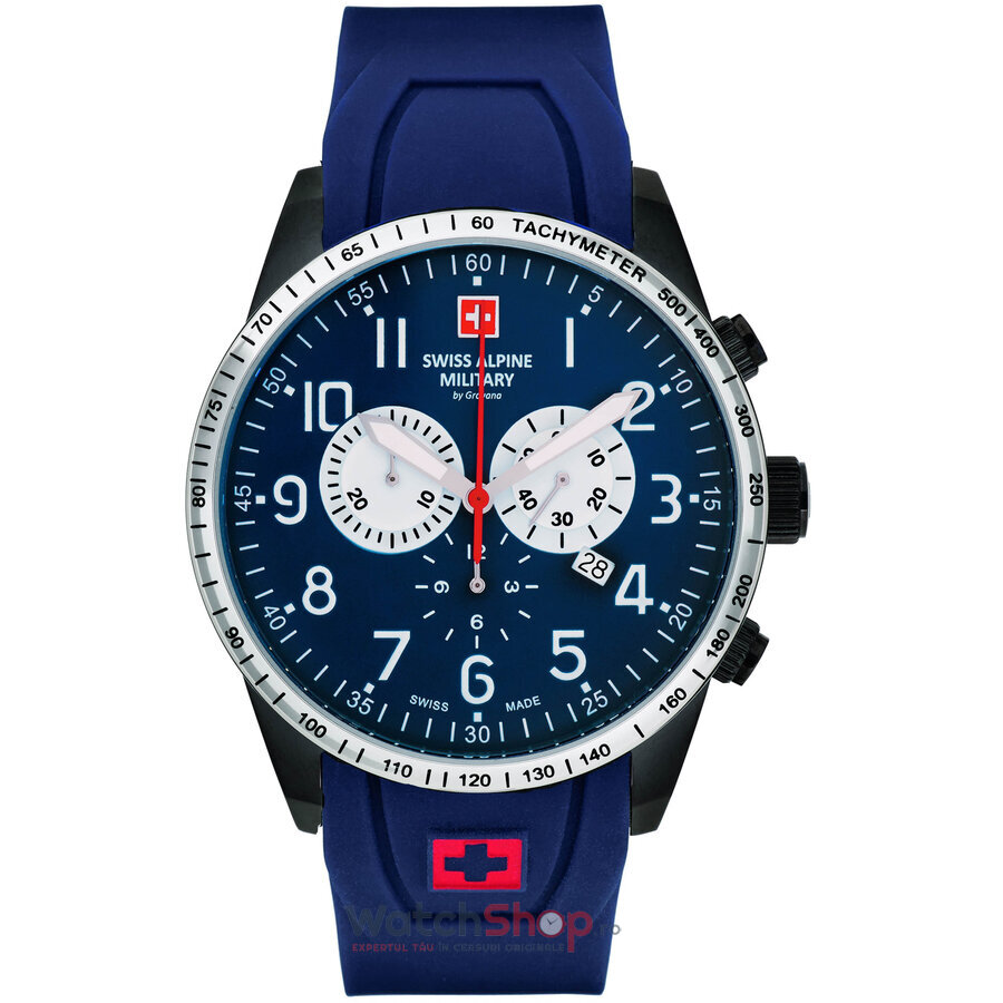 Ceas Original Swiss Alpine Military Sport Albastru BY GROVANA SAM7082.9875 Chronograph pentru Barbati cu Comanda Online