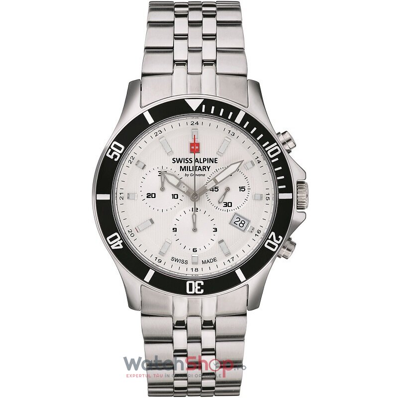 Ceas Original Swiss Alpine Military Sport Argintiu BY GROVANA SAM7022.9132 Cronograf pentru Barbati cu Comanda Online