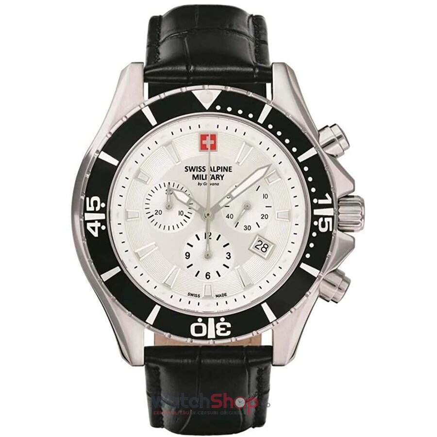 Ceas Original Swiss Alpine Military Sport Argintiu BY GROVANA SAM7040.9532 Chronograph pentru Barbati cu Comanda Online