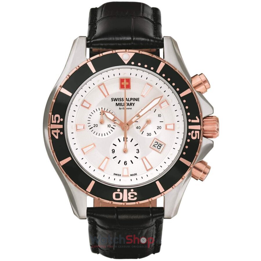 Ceas Original Swiss Alpine Military Sport Argintiu BY GROVANA SAM7040.9552 Chronograph pentru Barbati cu Comanda Online