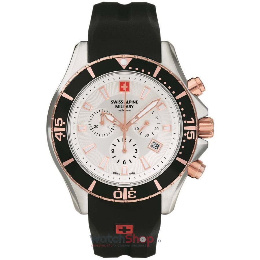 Ceas Original Swiss Alpine Military Sport Argintiu BY GROVANA SAM7040.9852 Chronograph pentru Barbati cu Comanda Online