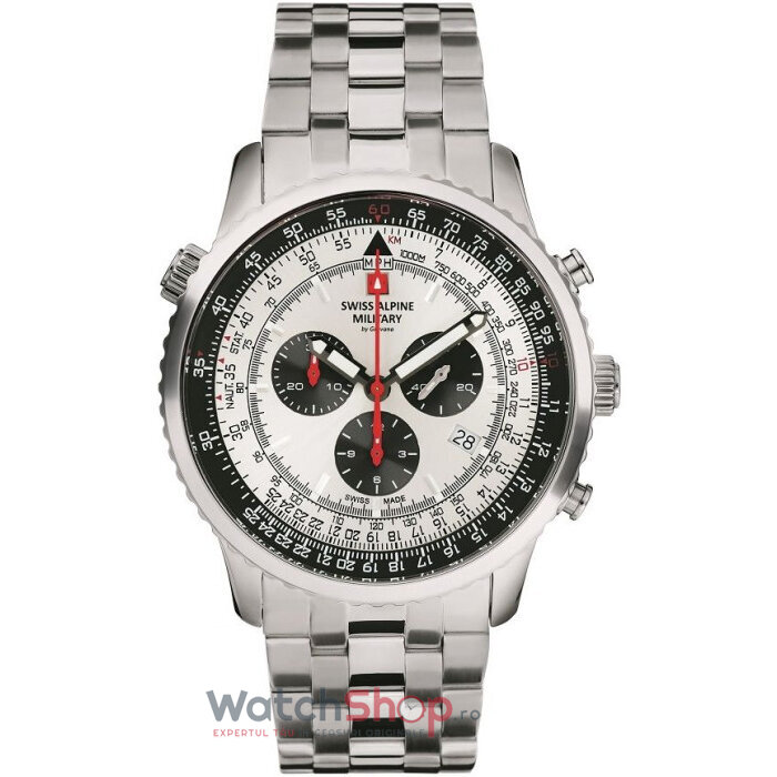 Ceas Original Swiss Alpine Military Sport Argintiu BY GROVANA SAM7078.9132 pentru Barbati cu Comanda Online