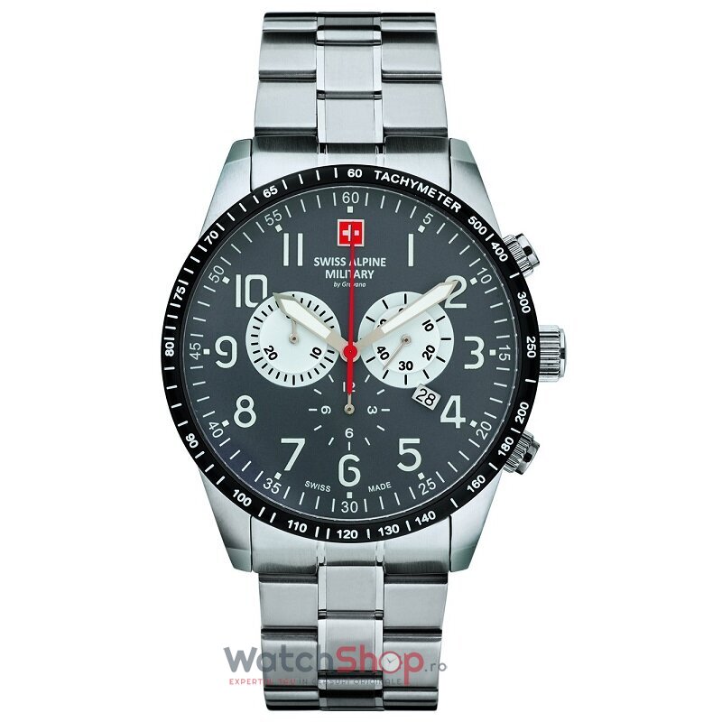 Ceas Original Swiss Alpine Military Sport Gri BY GROVANA SAM7082.9138 Cronograf pentru Barbati cu Comanda Online