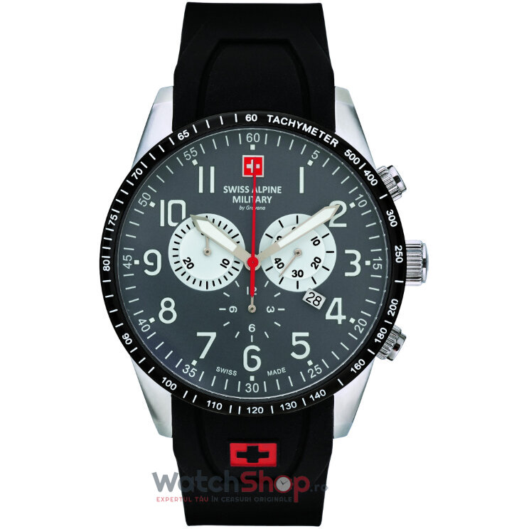 Ceas Original Swiss Alpine Military Sport Gri BY GROVANA SAM7082.9838 Chronograph pentru Barbati cu Comanda Online