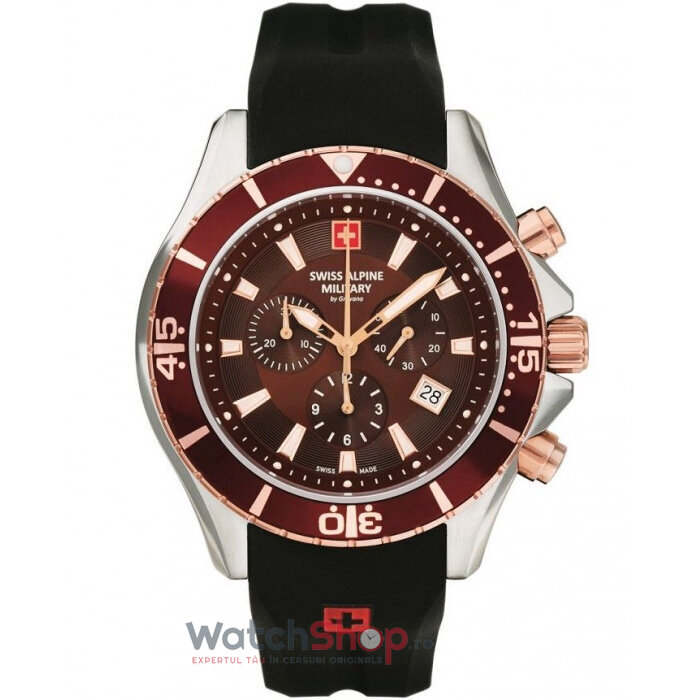 Ceas Original Swiss Alpine Military Sport Maro BY GROVANA SAM7040.9856 Chronograph pentru Barbati cu Comanda Online