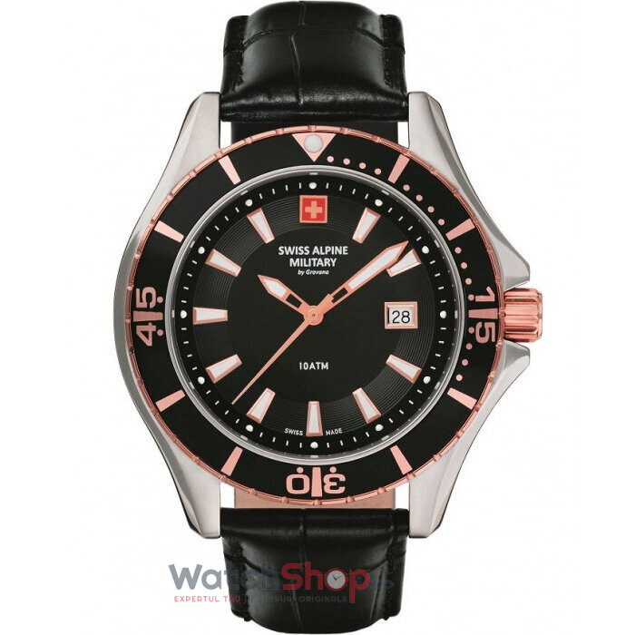 Ceas Original Swiss Alpine Military Sport Negru BY GROVANA SAM7040.1557 pentru Barbati cu Comanda Online