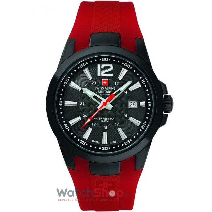 Ceas Original Swiss Alpine Military Sport Negru BY GROVANA SAM7058.1876 pentru Barbati cu Comanda Online