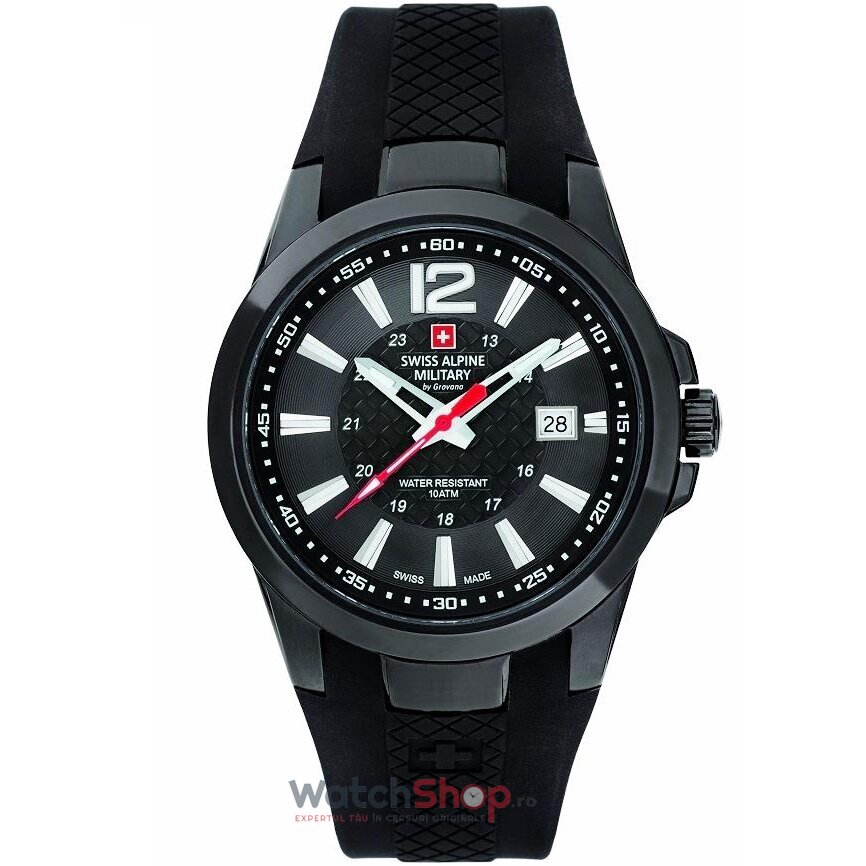 Ceas Original Swiss Alpine Military Sport Negru BY GROVANA SAM7058.1877 pentru Barbati cu Comanda Online