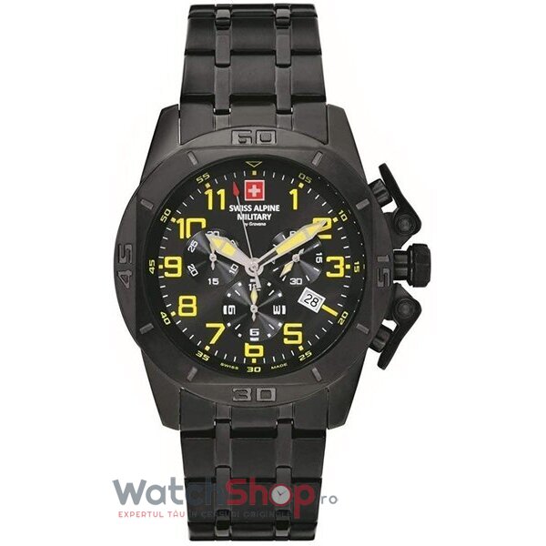 Ceas Original Swiss Alpine Military Sport Negru BY GROVANA SAM7063.9174 Chronograph pentru Barbati cu Comanda Online