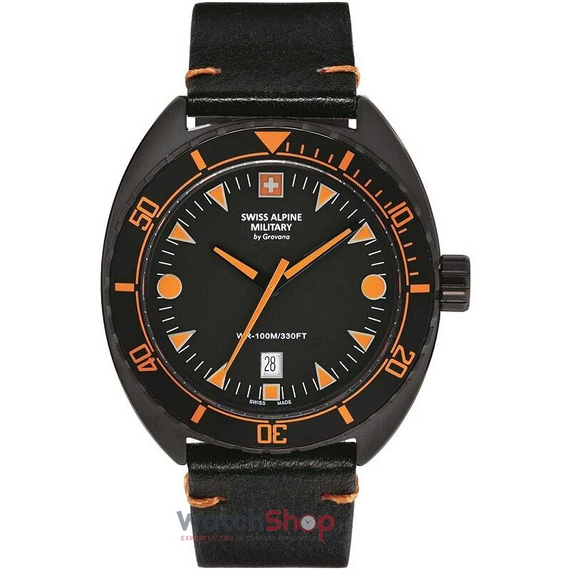 Ceas Original Swiss Alpine Military Sport Negru BY GROVANA SAM7066.1579 pentru Barbati cu Comanda Online