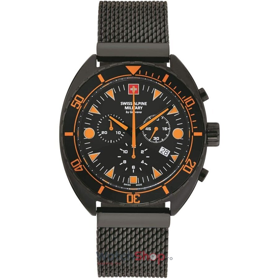 Ceas Original Swiss Alpine Military Sport Negru BY GROVANA SAM7066.9179 pentru Barbati cu Comanda Online