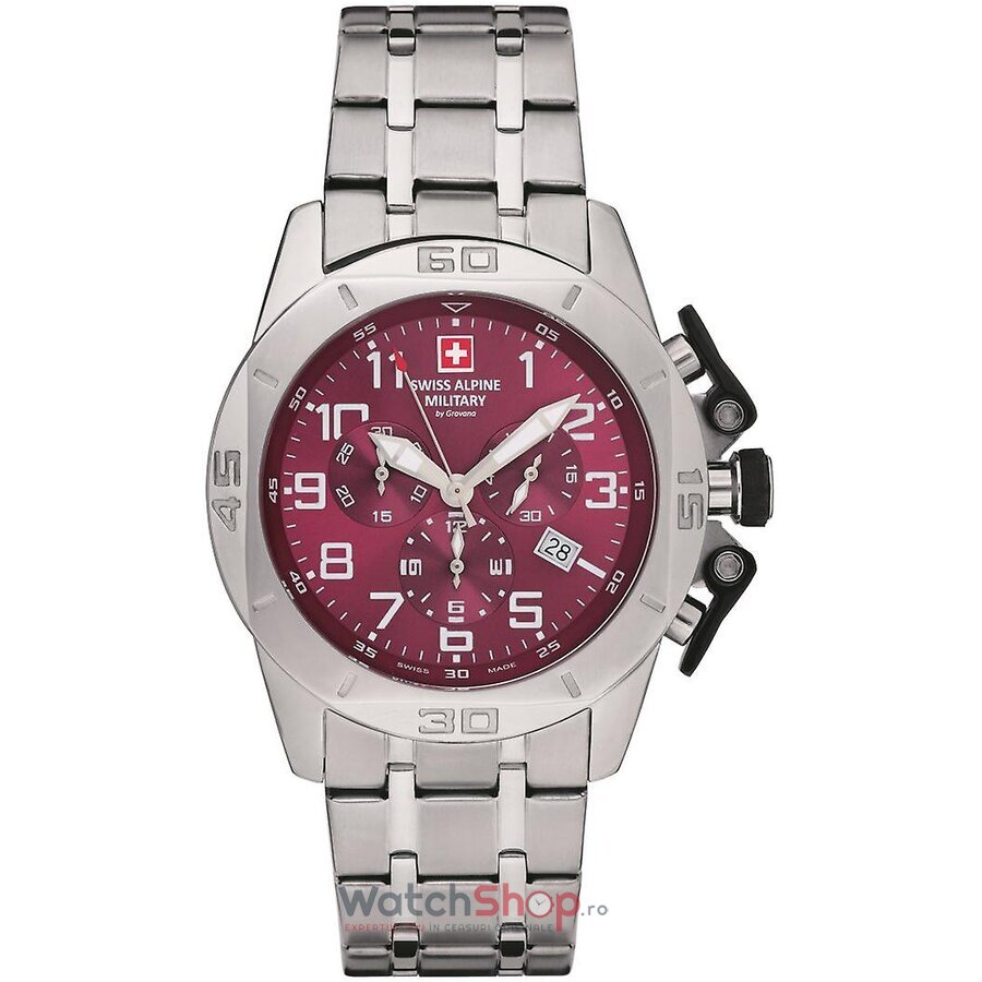 Ceas Original Swiss Alpine Military Sport Visiniu BY GROVANA SAM7063.9136 Cronograph pentru Barbati cu Comanda Online