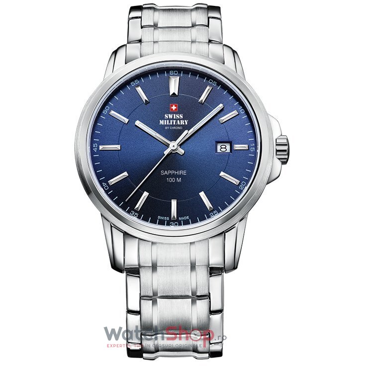 Ceas Original Swiss Military Casual Albastru by CHRONO SM34039.03 pentru Barbati cu Comanda Online