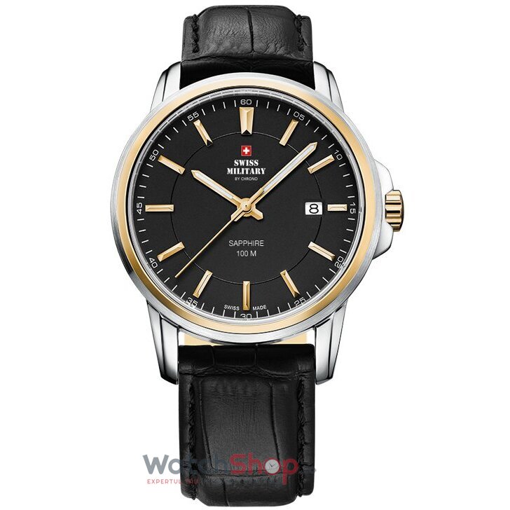 Ceas Original Swiss Military Casual Negru by CHRONO SM34039.10 pentru Barbati cu Comanda Online