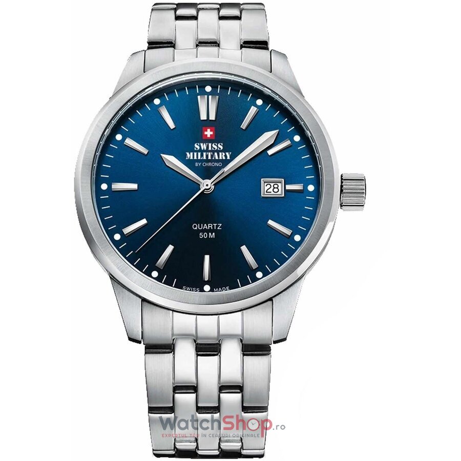 Ceas Original Swiss Military Elegant Albastru by CHRONO SMP36009.03 pentru Barbati cu Comanda Online