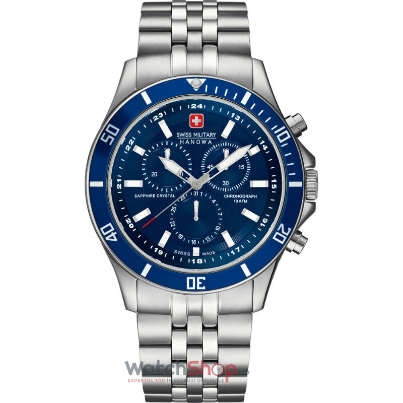 Ceas Original Swiss Military Sport Albastru 06-5183.7.04.003 Flagship Chrono pentru Barbati cu Comanda Online