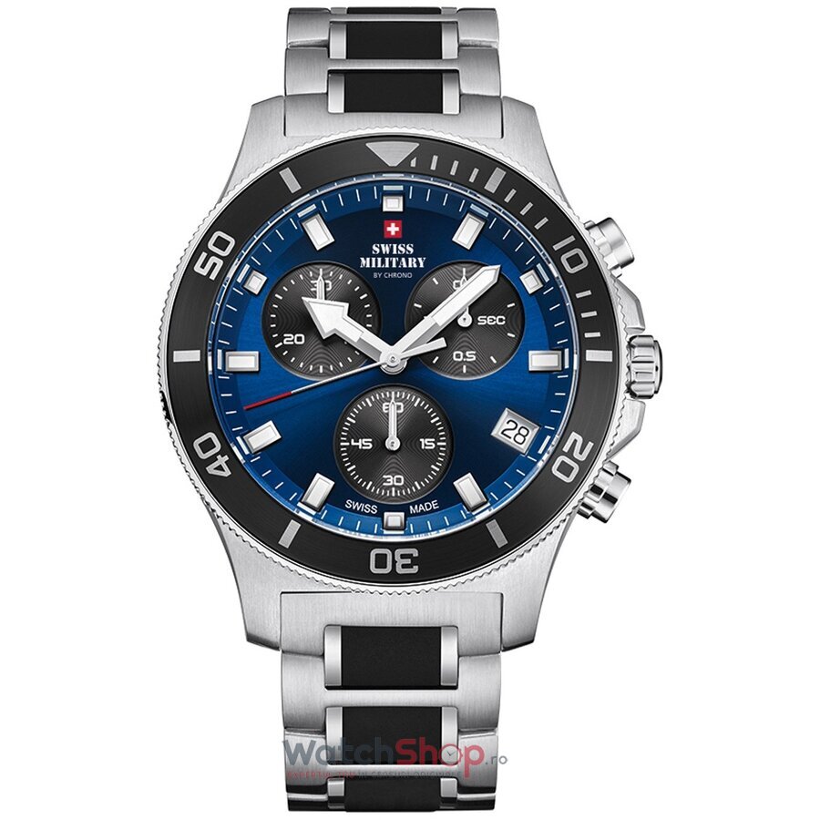 Ceas Original Swiss Military Sport Albastru by Chrono SM34067.02 Cronograf pentru Barbati cu Comanda Online