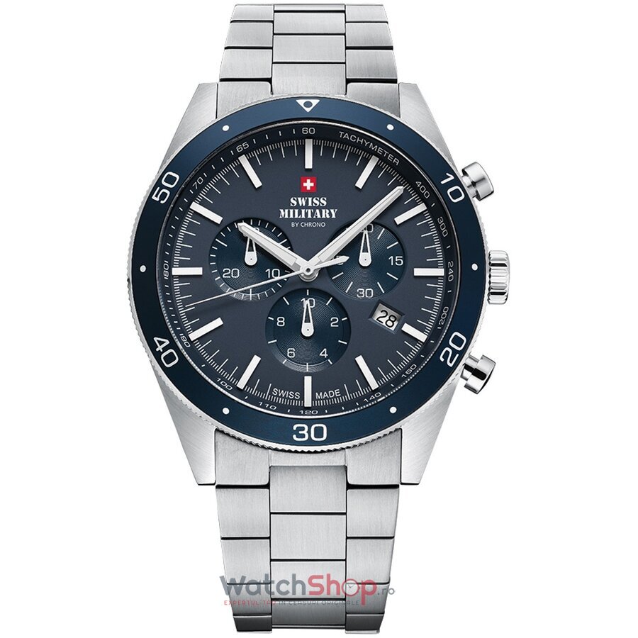 Ceas Original Swiss Military Sport Albastru by Chrono SM34079.02 Cronograf pentru Barbati cu Comanda Online