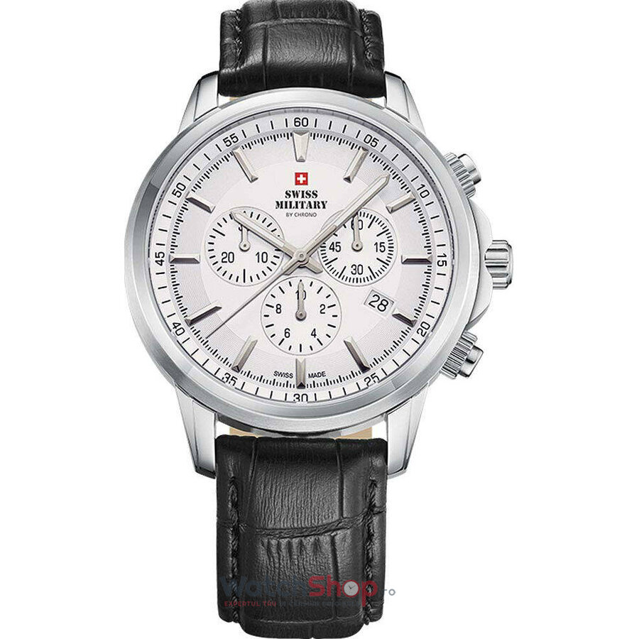 Ceas Original Swiss Military Sport Argintiu by Chrono SM34052.09 Chronograph pentru Barbati cu Comanda Online