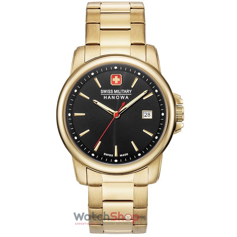 Ceas Original Swiss Military Sport Negru by HANOWA 06-5230.7.02.007 Swiss Recruit II pentru Barbati cu Comanda Online