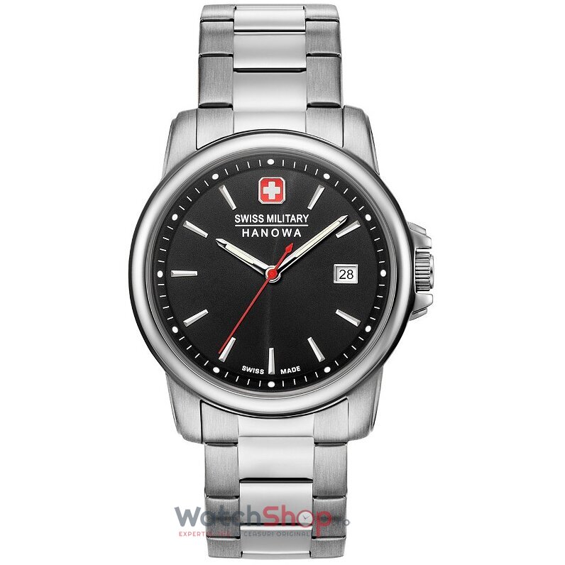 Ceas Original Swiss Military Sport Negru by HANOWA 06-5230.7.04.007 Swiss Recruit II pentru Barbati cu Comanda Online