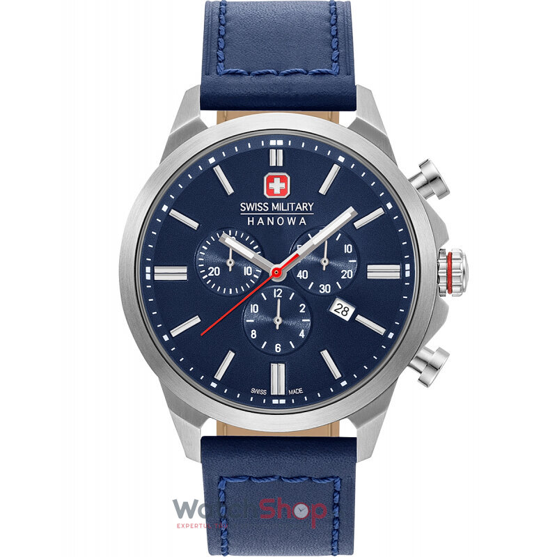 Ceas Original Swiss Military Hanowa Casual Albastru II 06-4332.04.003 pentru Barbati cu Comanda Online