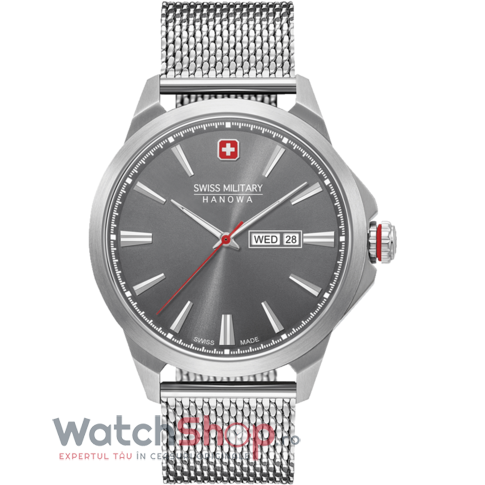 Ceas Original Swiss Military Hanowa Clasic Gri DAY-DATE 06-3346.04.009 pentru Barbati cu Comanda Online