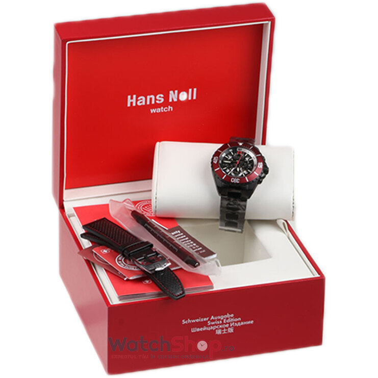 Ceas Original Swiss Military Hanowa Elegant Negru HANOWA 05-5342.13.007 SET pentru Barbati cu Comanda Online