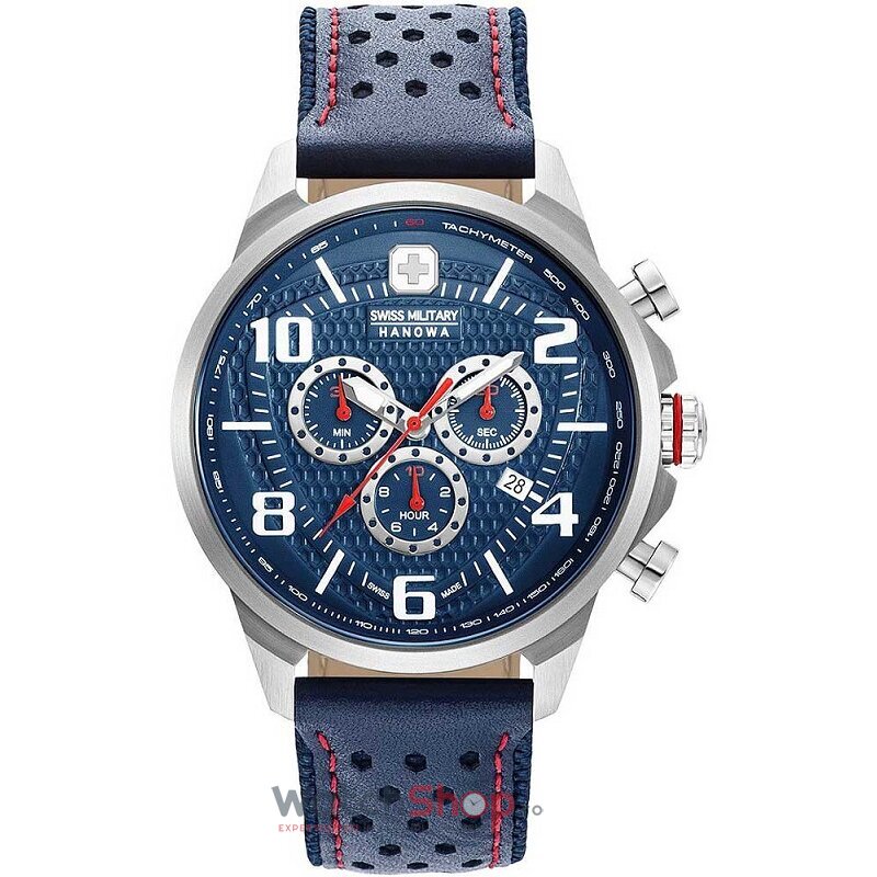 Ceas Original Swiss Military Hanowa Sport Albastru AIRMAN 06-4328.04.003 pentru Barbati cu Comanda Online