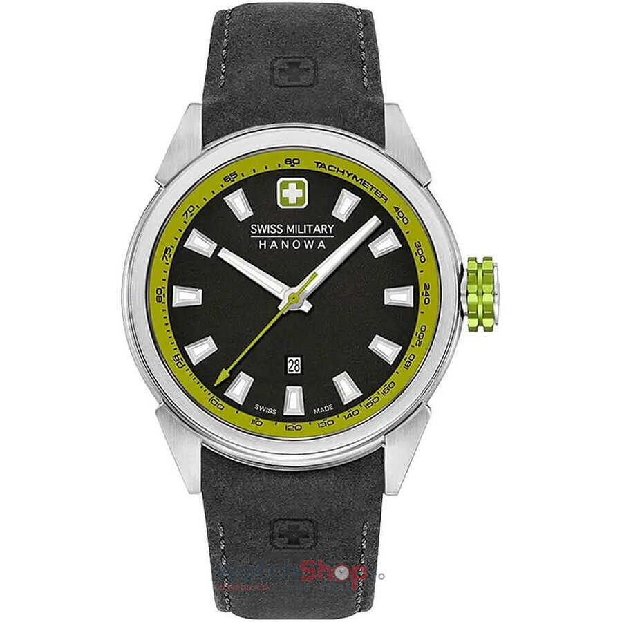 Ceas Original Swiss Military Hanowa Sport Negru HANOWA 06-4321.04.007 PLATOON pentru Barbati cu Comanda Online