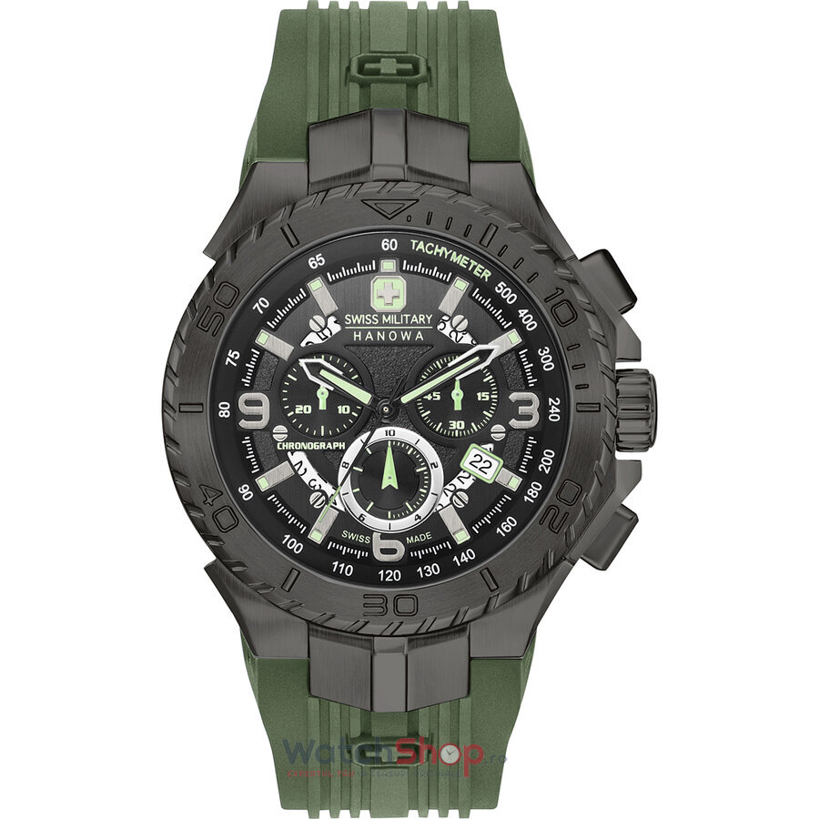 Ceas Original Swiss Military Hanowa Sport Negru SEAMAN 06-4329.13.007.06 Chrono pentru Barbati cu Comanda Online